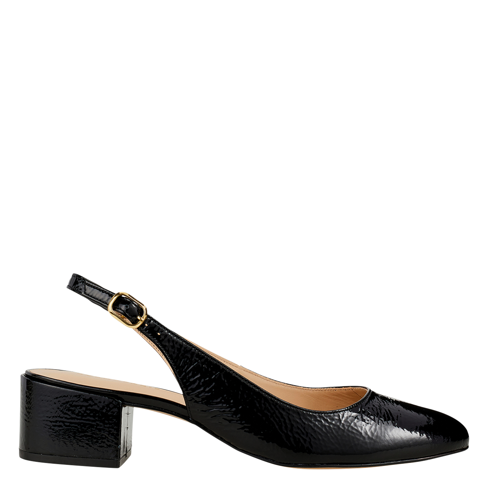 RUBI - Ballerines slingback en cuir verni | Noir