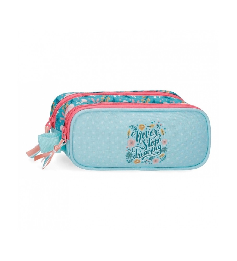Estojo para lápis Movem Never Stop Dreaming Azul - 23x9x7cm -