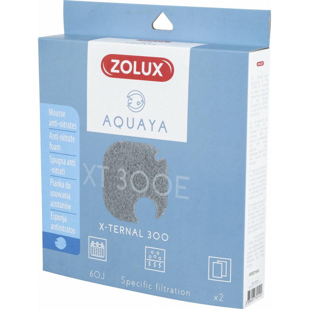 Filtre pour pompe x-ternal 300, filtre xt 300 e mousse anti nitrates x 2 po