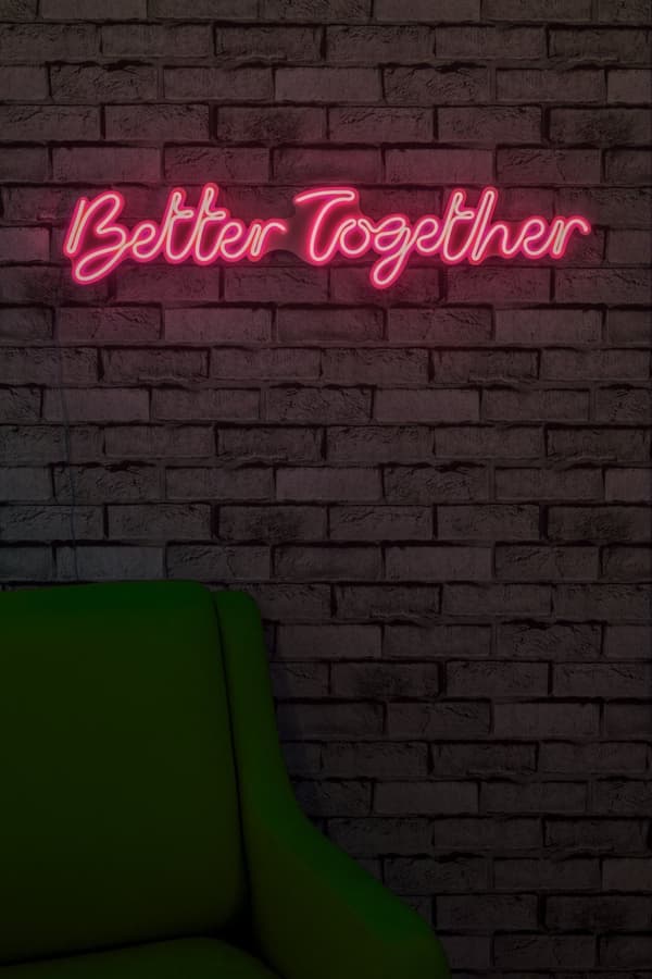 Dekorativ plast LED-belysning Better Together - Rosa