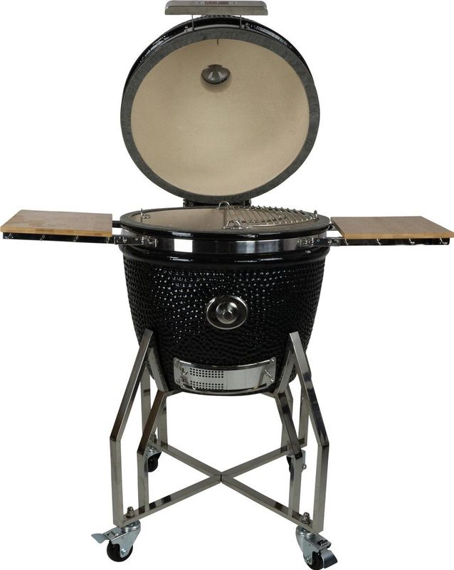 Grill Guru - Large Elite - Kamado Barbecue - Zwart - Met Chipfeeder en Multi-Level Cooking Systeem