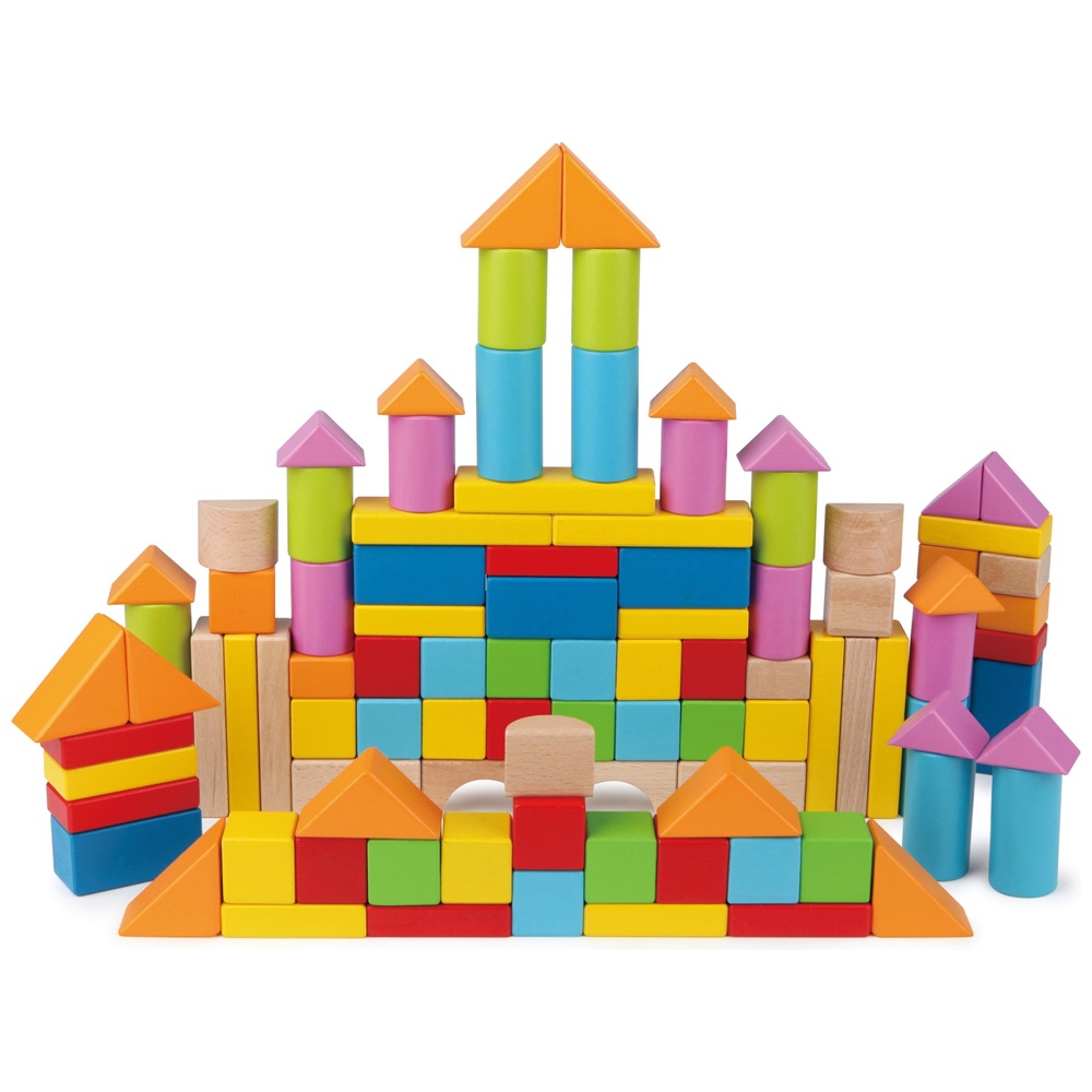 Hape 101-teiliges Set aus wunderschönen Buchenholzblöcken