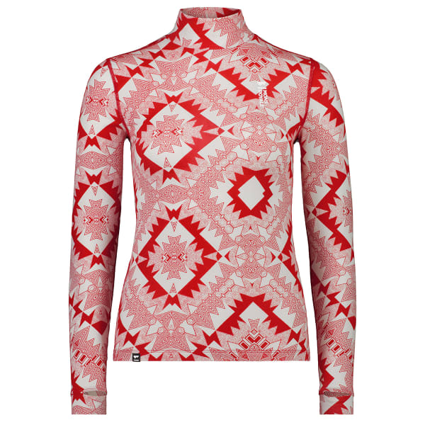 T-shirt thermique MONS ROYALE W CASCADE FLEX 200 MOCK NECK LS RETRO RED NORDTEK