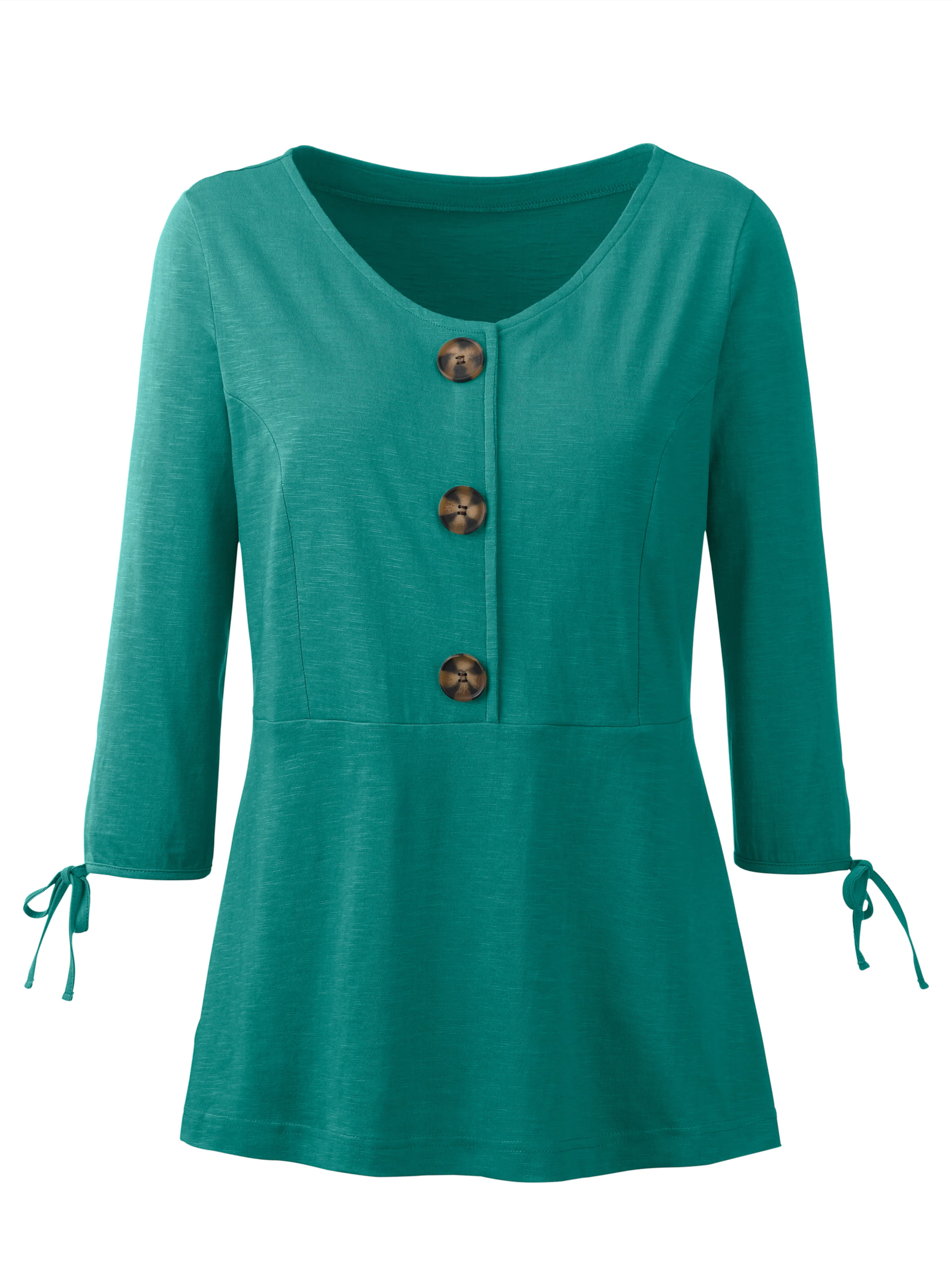 3/4-Arm-Shirt in smaragd