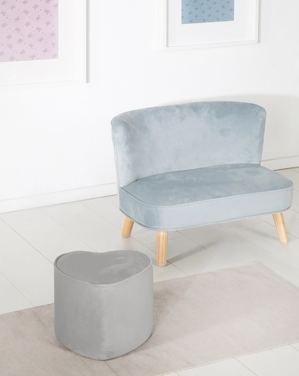 Kinderhocker Herzform LIL SOFA (Farbe: grau)