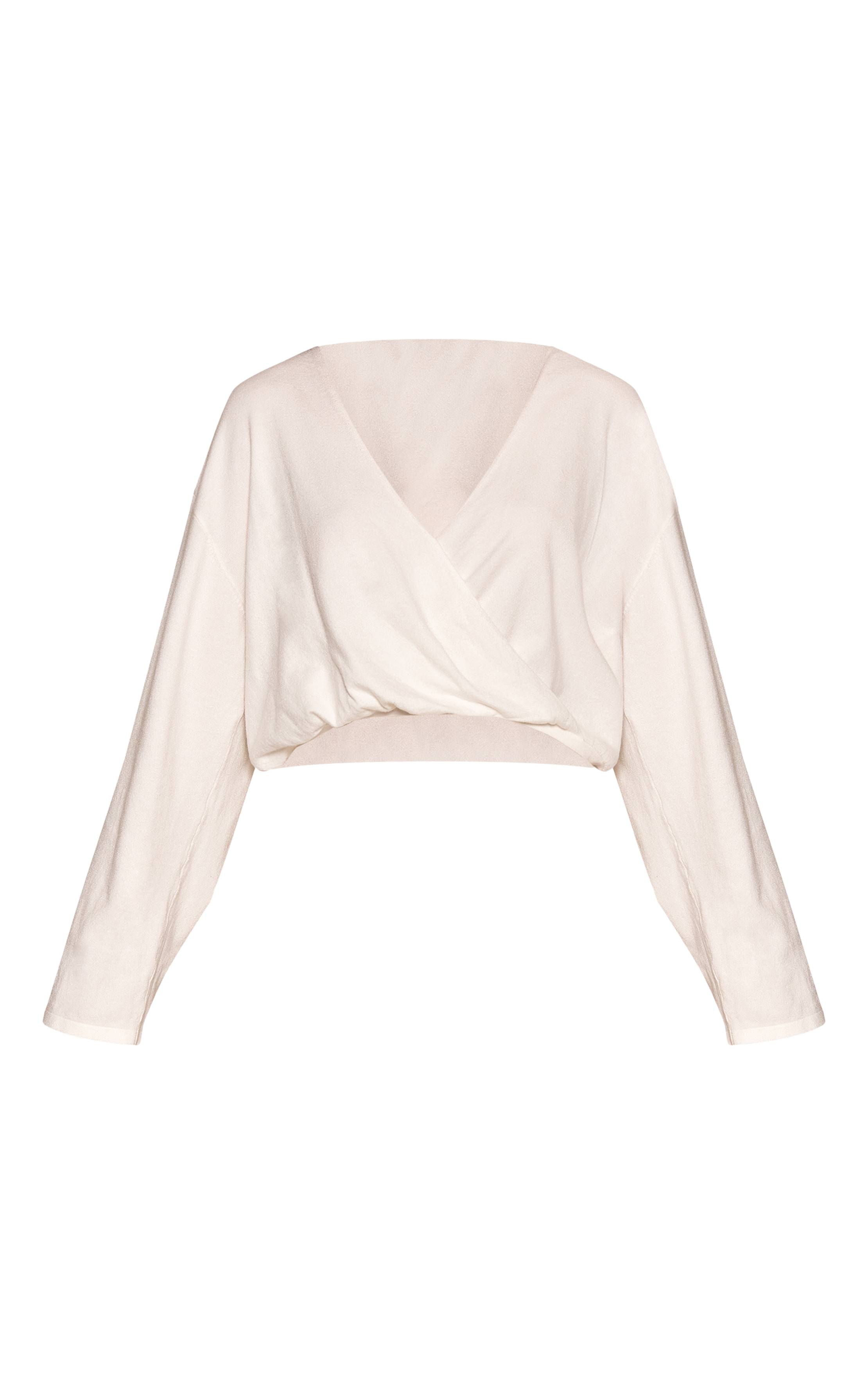 Crème Gilet Cache-cœur Vaporeux En Maille Transparente