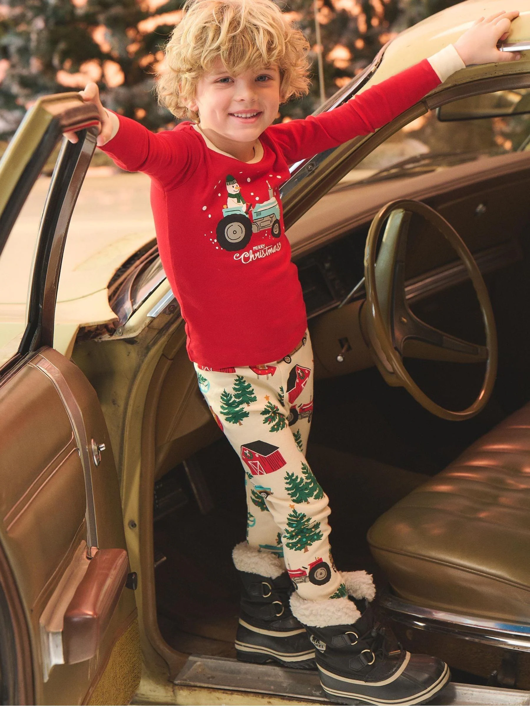 Hatley Natural Christmas Farm Pyjamas Set