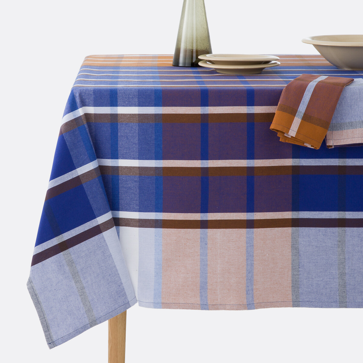 LA REDOUTE INTERIEURS<br>Toalha de mesa xadrez de algodão tecido e tingido, Selwyn