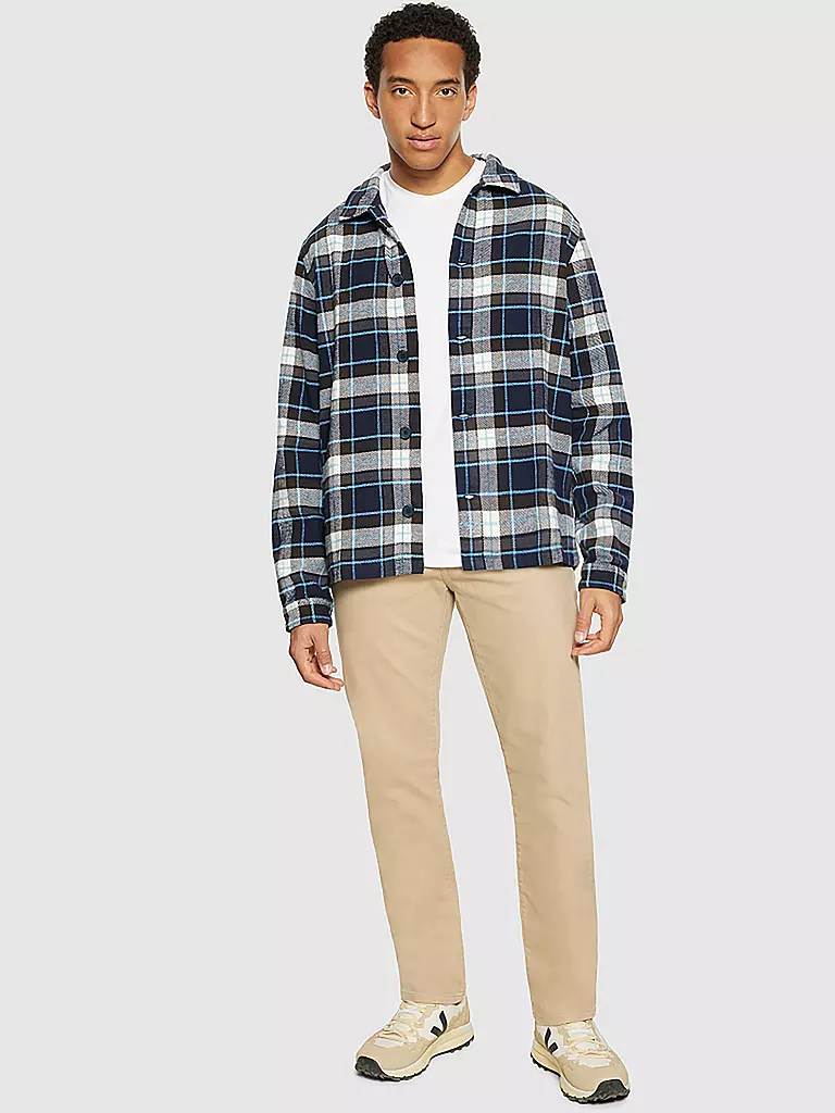 KNOWLEDGE COTTON APPAREL Flanell Overshirt Regular Fit blau