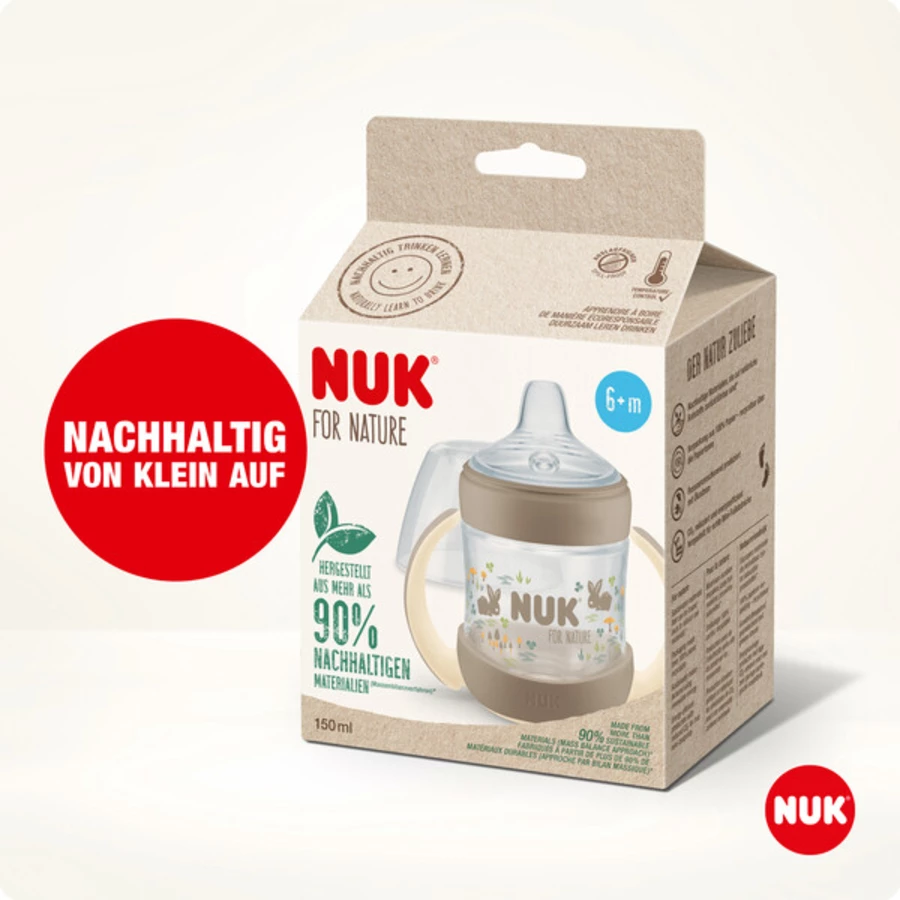 NUK Trinklernflasche NUK for Nature, 150ml, braun