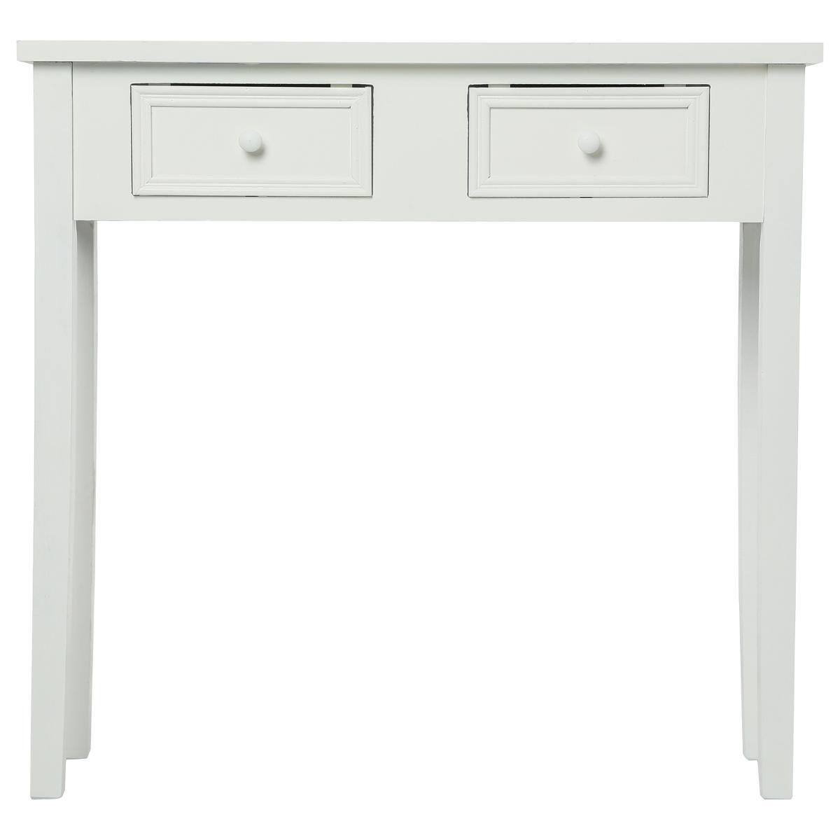 CONSOLE 2 TIROIRS BLANC CHARME