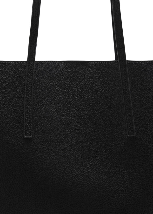 MANGO Pebbled effect shopper bag Black