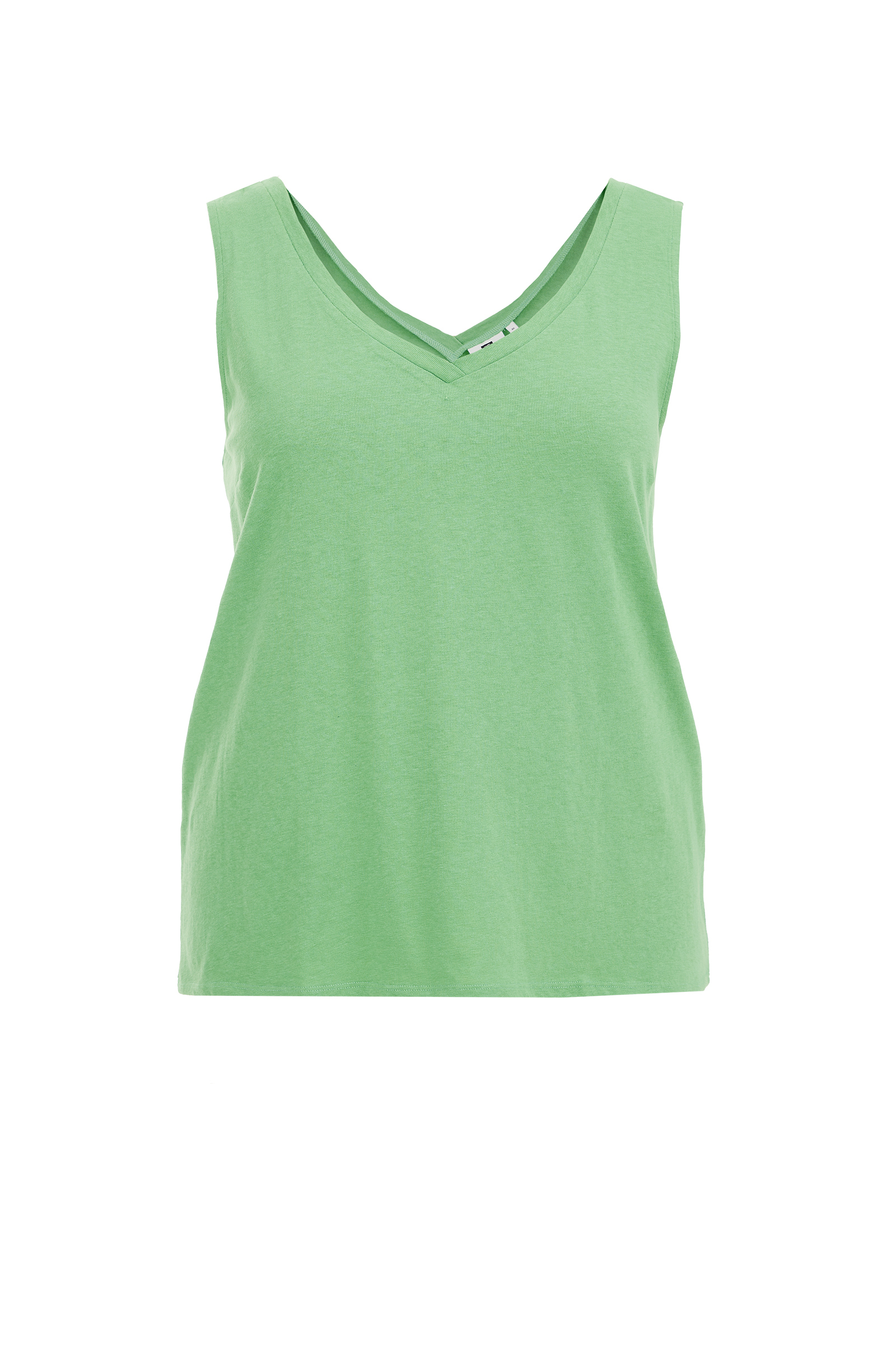 singlet van katoenmix - Curve WE Fashion Groen