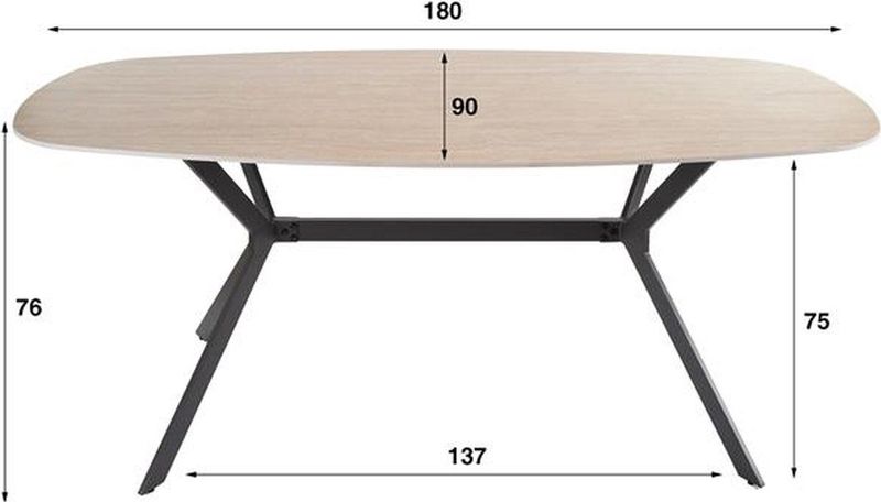 Hoyz Collection - Eetkamertafel 180 Ceramic - Ceramic Travertine