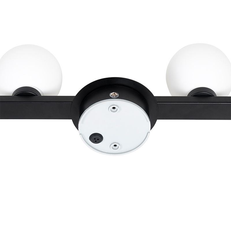 Moderne plafondlamp zwart IP44 4-lichts - Cederic