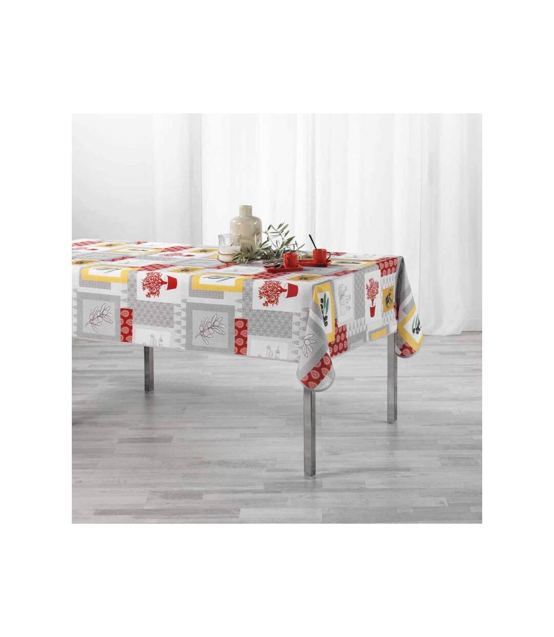 Nappe Antitache Graziella 150x240cm Jaune & Brique