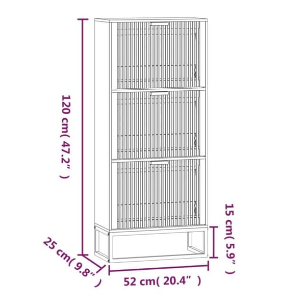 vidaXL Skoskap 52x25x120 cm konstruert tre