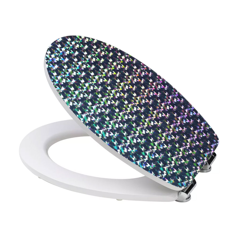 Brillant Slow Down Holz WC Sitz Toiletten Deckel Auflage Badezimmer Home Deko mit Absenkautomatik (31171710) - Kaleidoscope
