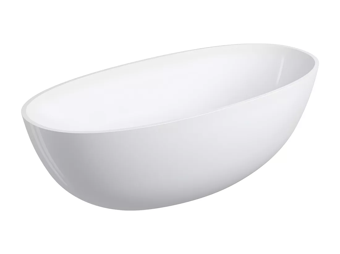 baignoire îlot OMNIRES SHELL M+ 160X75 CM couleur : blanc finition : brillant bonde et siphon inclus