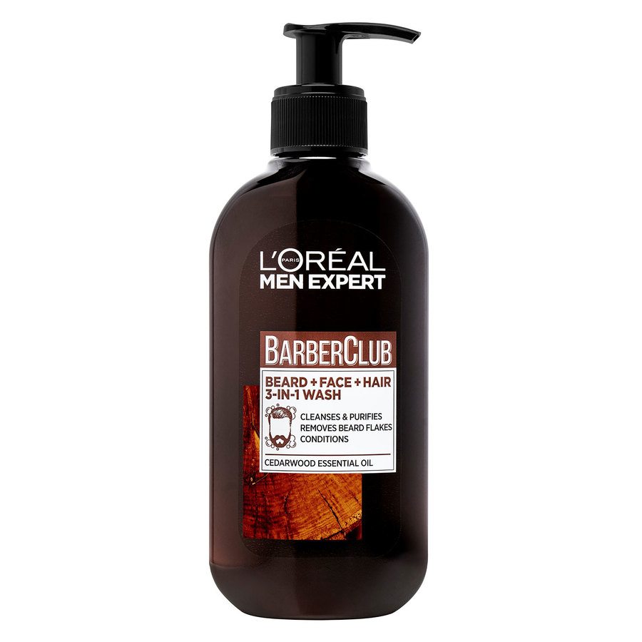 L'Oréal Paris Men Expert Barber Club Beard + Face + Hair 3-In-1 Wash 200ml