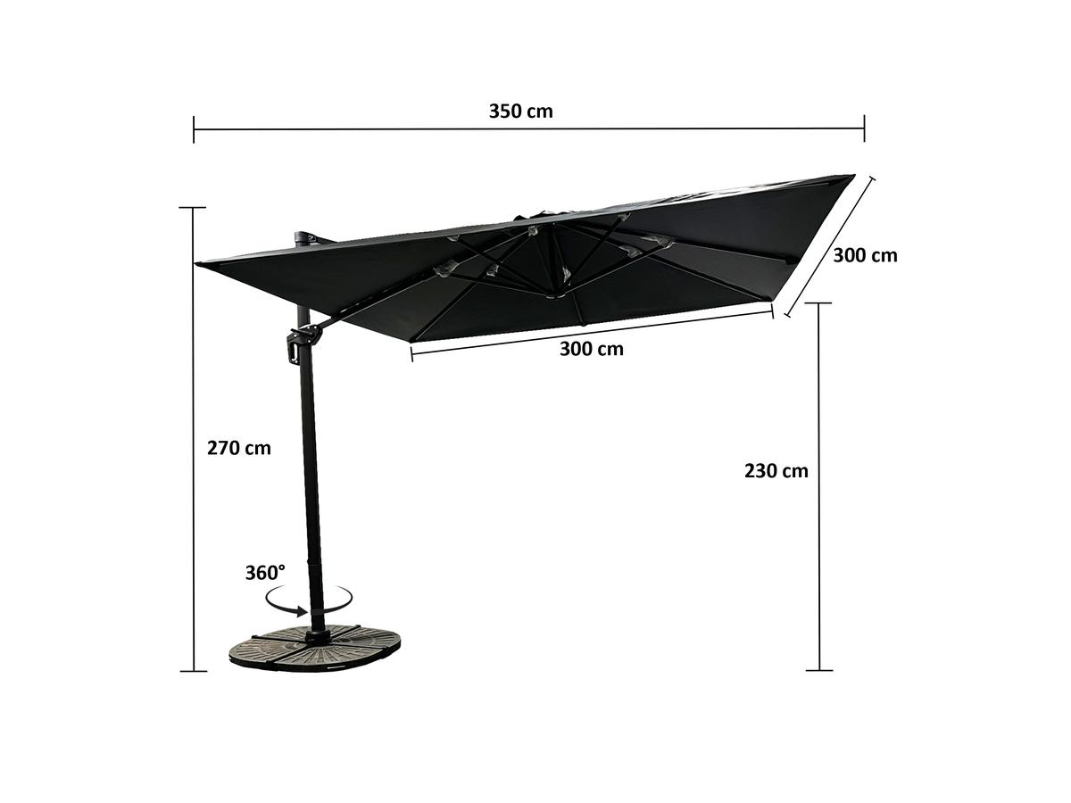 Buitenkado ultimate 3x3m aluminium zweefparasol - beige
