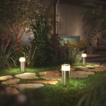 Philips Hue sokkellamp Calla RVS - wit en gekleurd licht 8W - laag