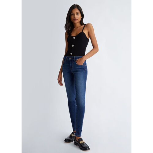 Liu Jo - Pantalón pitillo Bottom Up Azul