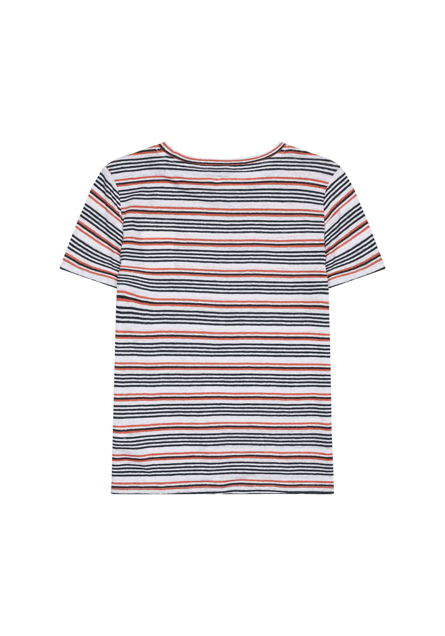 Knowledge Cotton Apparel Leinen-T-Shirt Reg Linen White Stripe