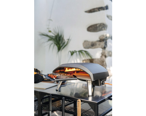 Ooni Koda 16 Gas Pizza Oven 63 x 58 cm RVS Zilver/Zwart L-vormige Vlam Gebruiksvriendelijk en Directe Gasontsteking