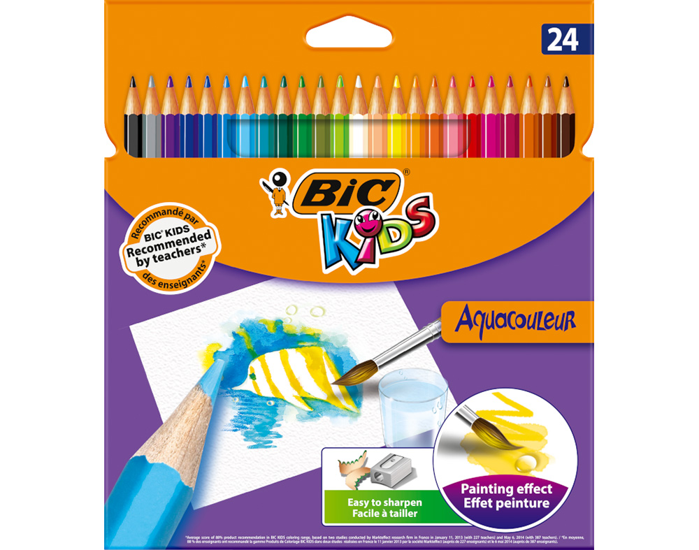 LAPIS DE COR KIDS AQUACOULEUR BIC 24 UNIDADES