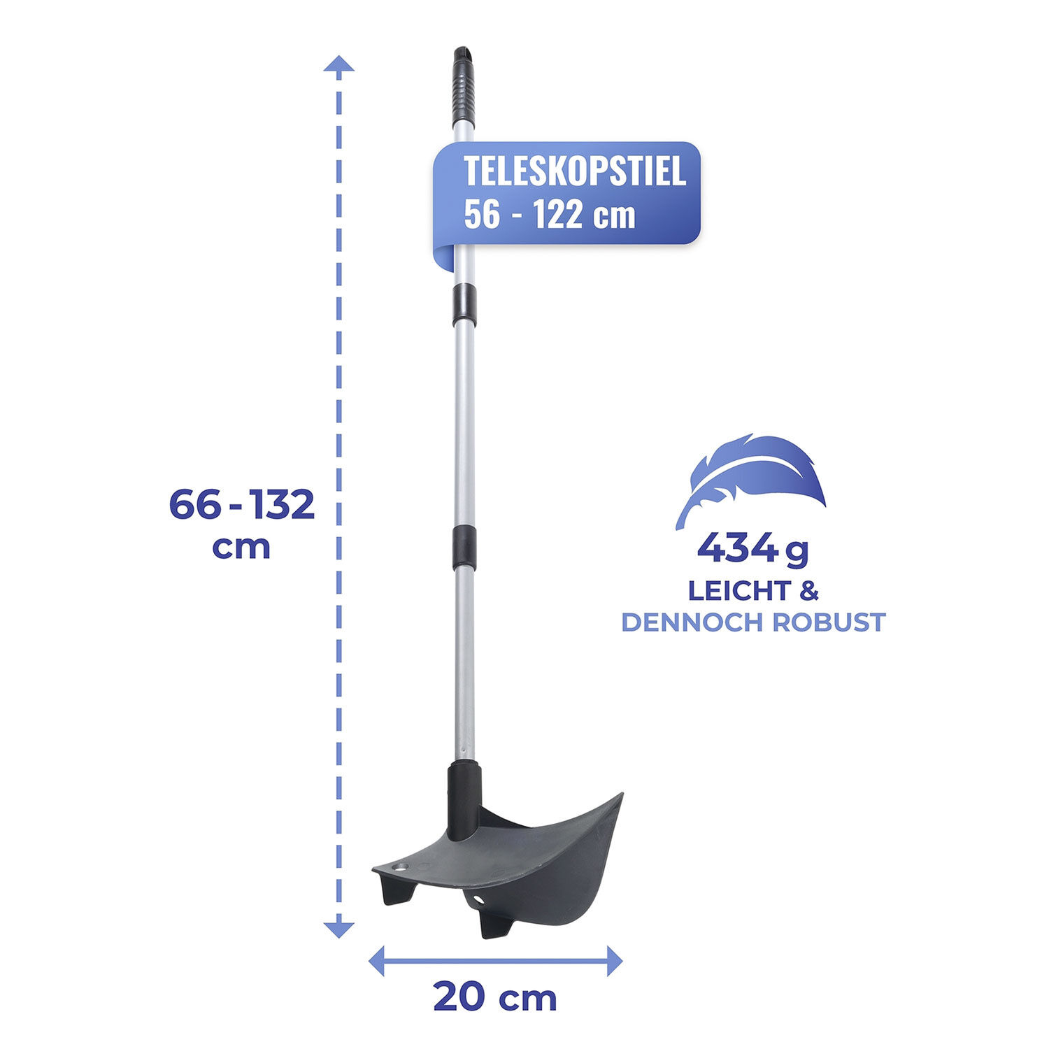 Komfort-Pflug mit Teleskopstiel