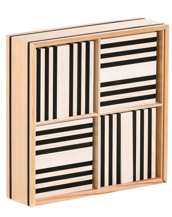 Holzbauplättchen SCHWARZ UND WEIß 100-teilig