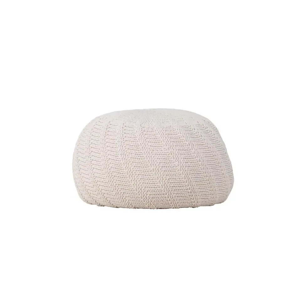 Poef Off White Stof - 45x45x30cm - Ted