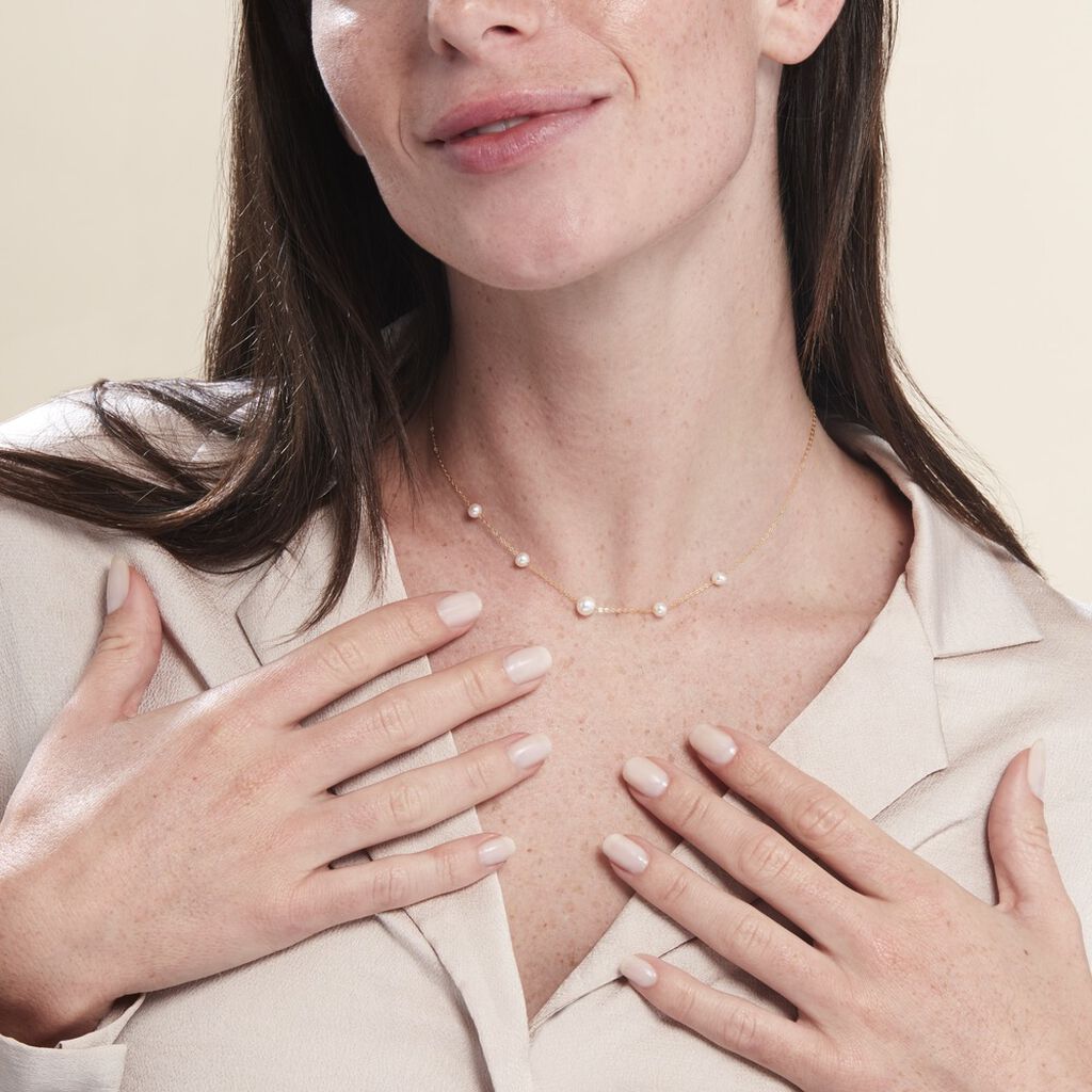 Collier Or Jaune Yolanda Perles De Culture
