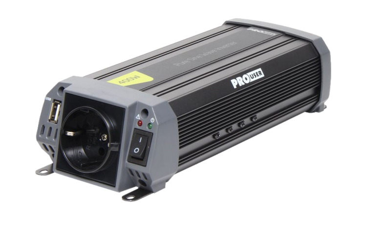 Sinus omvormer 1000W/2000W 230V/USB met AB en omschakelrelais