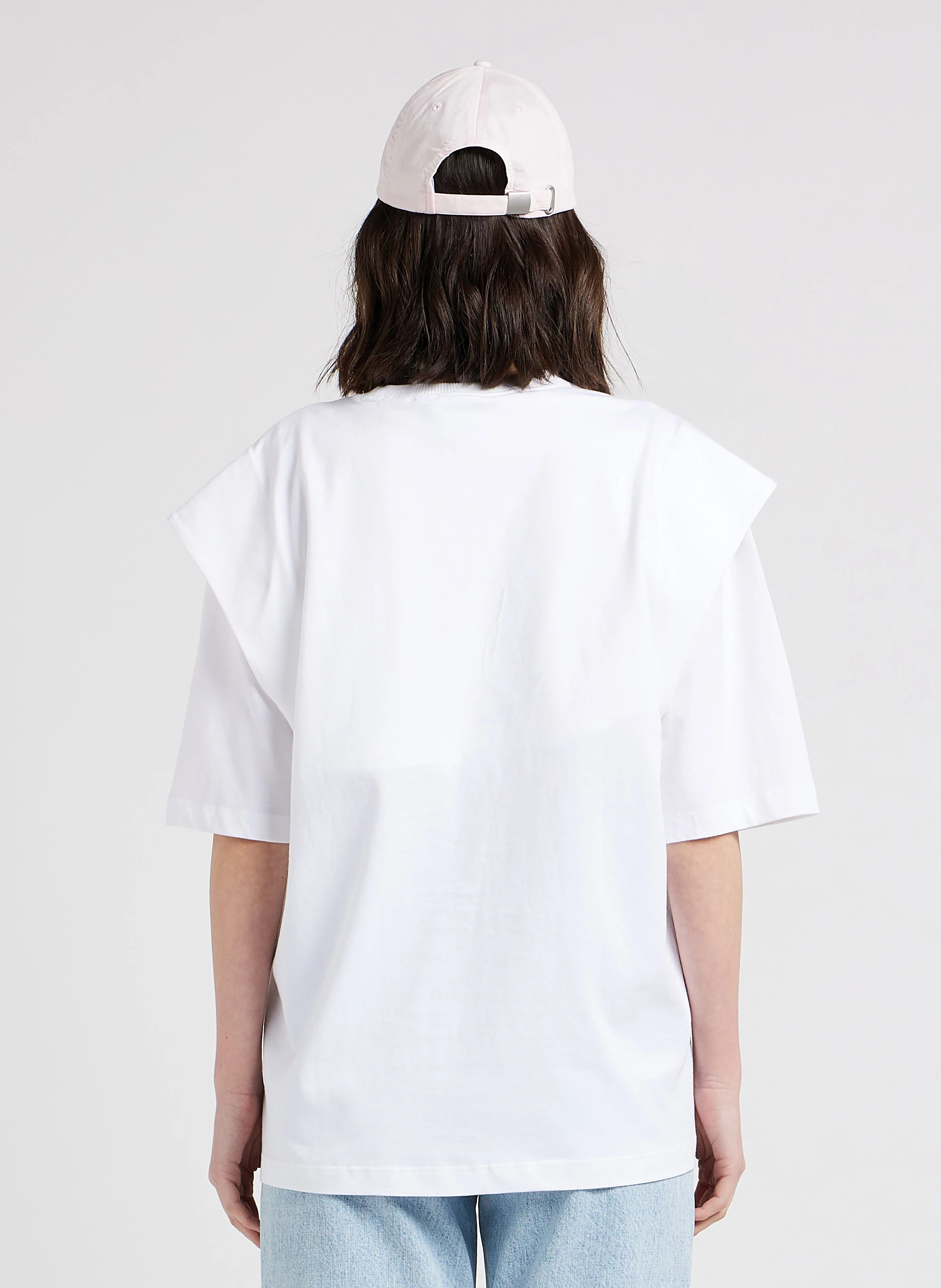 Tee-shirt col rond logo sérigraphié en coton| Blanc
