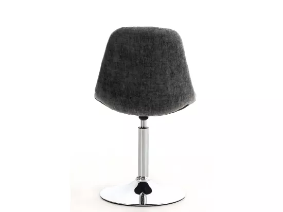 Chaise de bureau - Tissu & Métal chromé - Gris clair - Emil