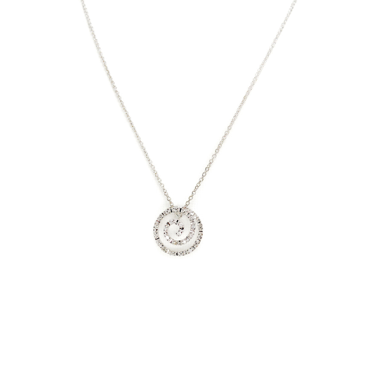Collier d'occasion or 750 blanc diamants 42 cm