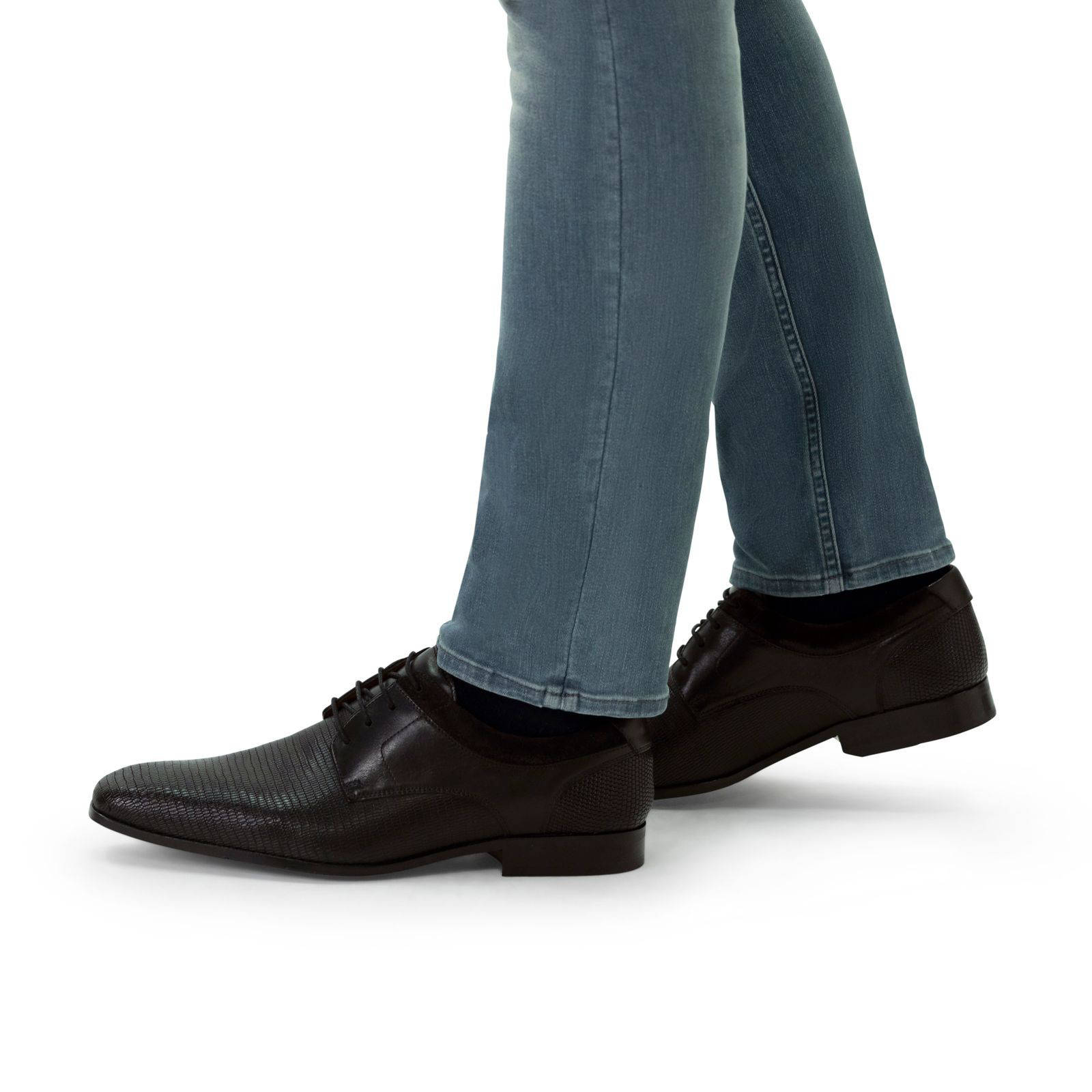 Manfield leren veterschoenen zwart