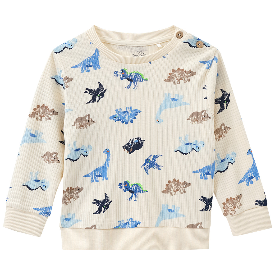 Topomini Baby Langarmshirt mit Dinosaurier-Print creme