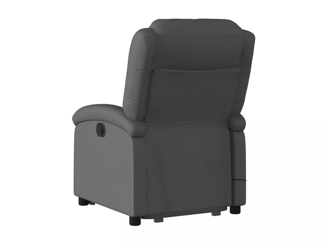 Fauteuil inclinable de massage électrique gris cuir véritable