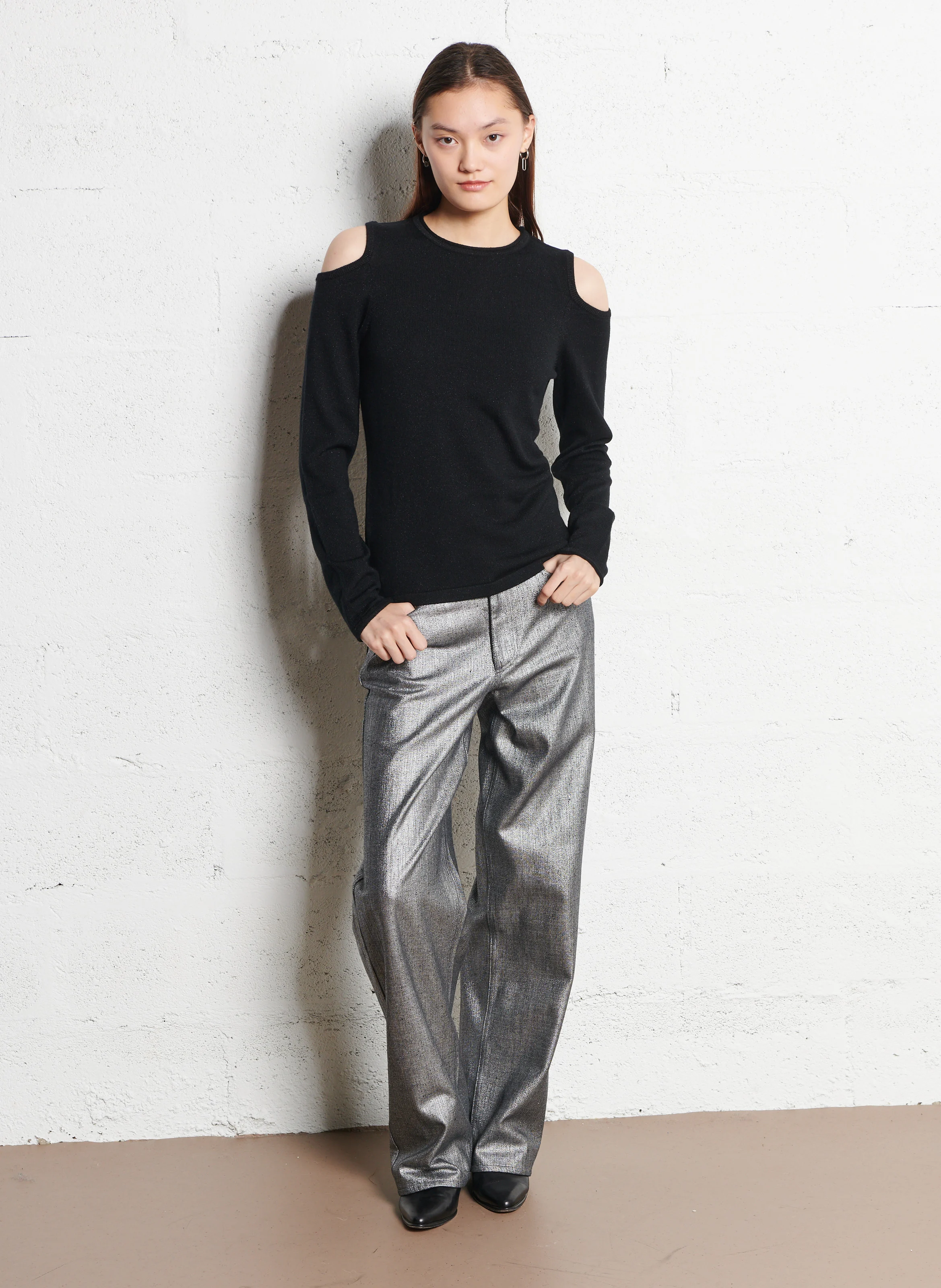ANASTASIA - Pull col rond en laine | Noir