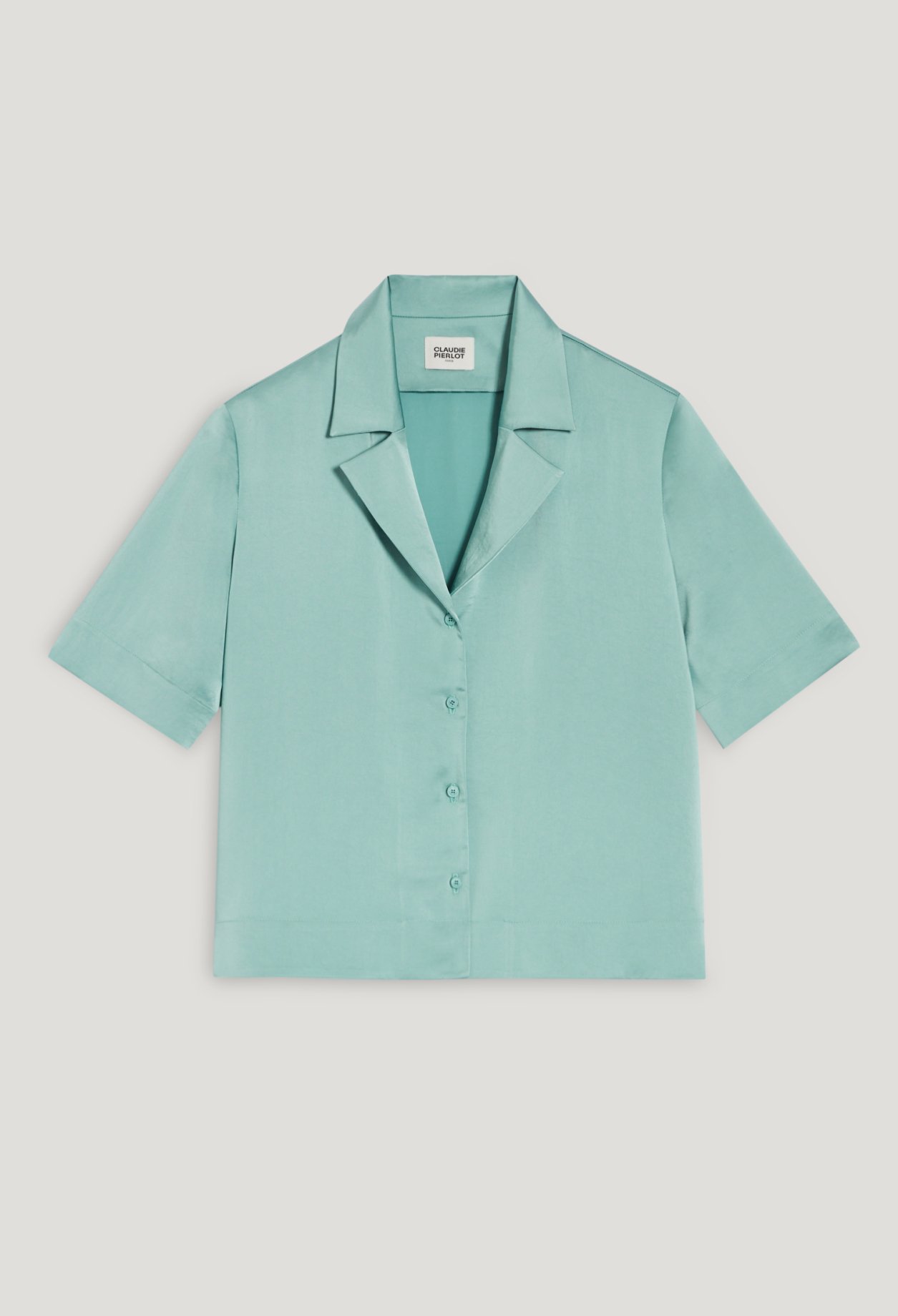 Chemise fluide satinee vert d'eau