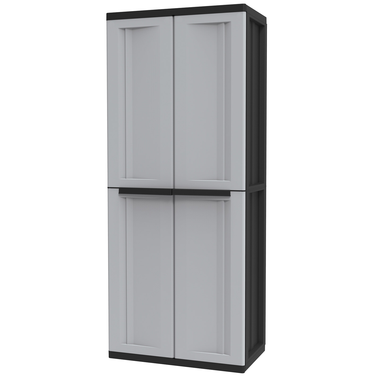 Kunststoffschrank - grau-schwarz - 68 cm breit