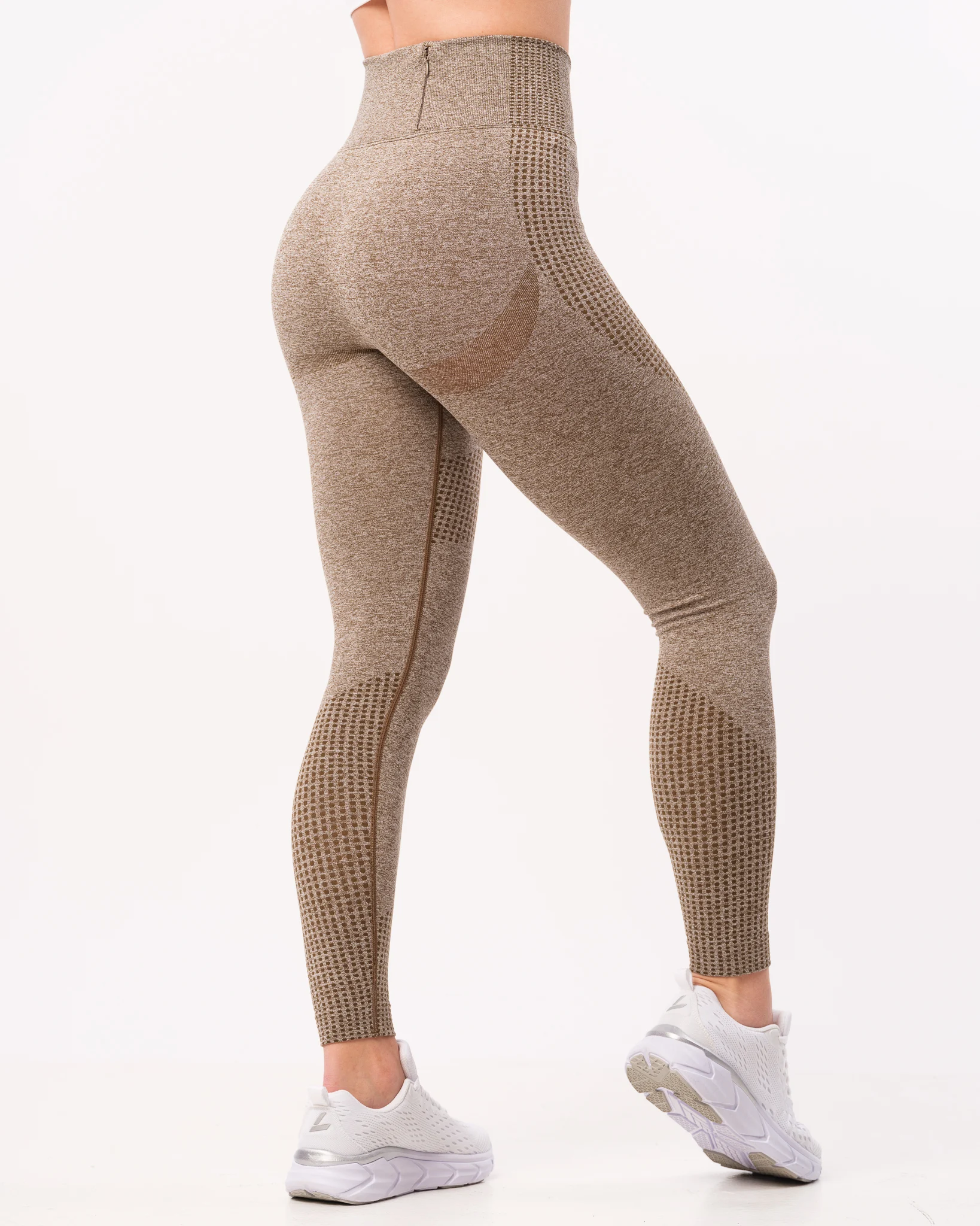 LEVITY Phase Seamless Tights Brown Stone Melange