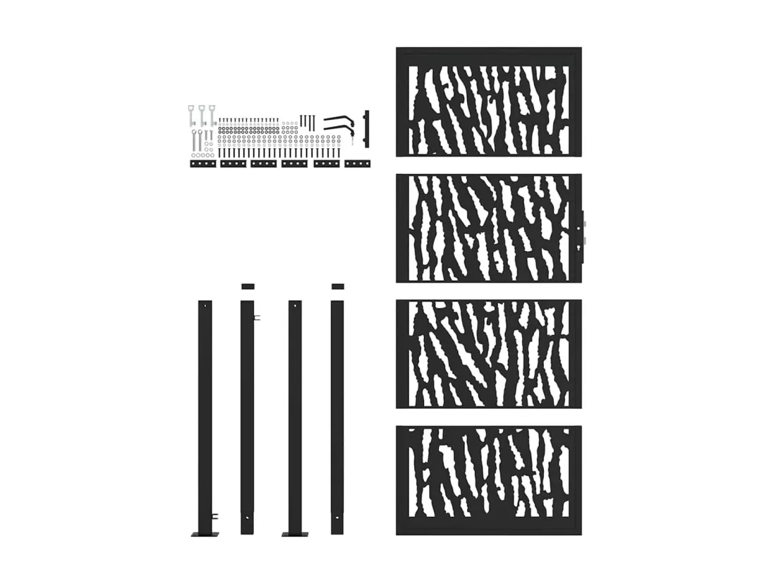 Portail de jardin noir 105x205 cm acier conception de tracés