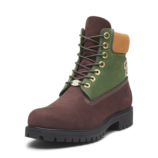 Timberland Premium 6-Inch Lace Up Støvler, Dark Brown Nubuck/Green, 46