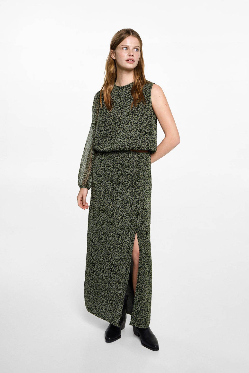 MANGO TEEN maxi rok groen