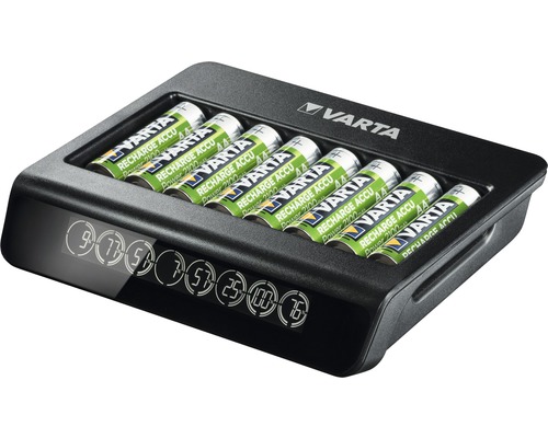 Varta LCD Multi Charger+ laadt AA- en AAA-batterijen op, LED-display, detectie van defecte cellen, wereldwijd gebruik met 110-240 volt