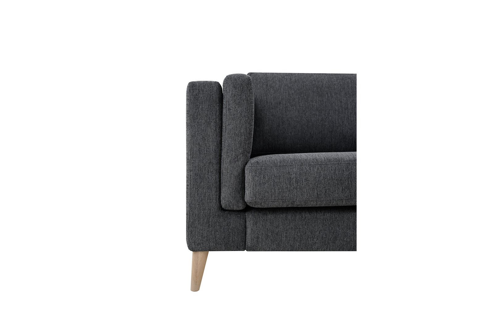 Edda hjørnesofa 3-seter med åpen ende høyre Textile Brego 7 Antrazite, ben 8, armlen G.